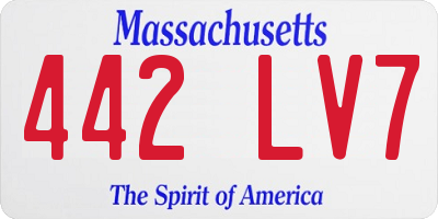 MA license plate 442LV7
