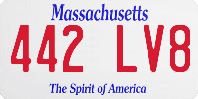 MA license plate 442LV8