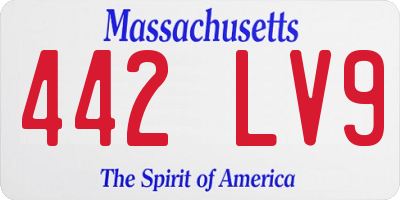 MA license plate 442LV9