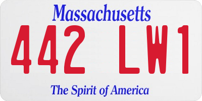 MA license plate 442LW1