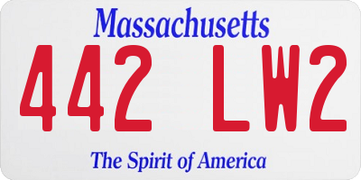 MA license plate 442LW2