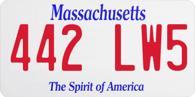 MA license plate 442LW5