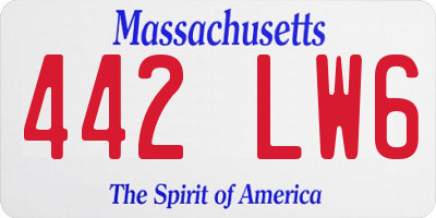 MA license plate 442LW6