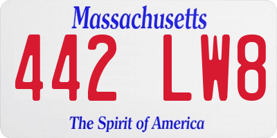 MA license plate 442LW8
