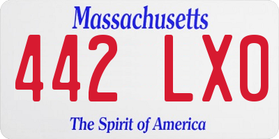 MA license plate 442LX0