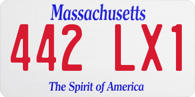 MA license plate 442LX1
