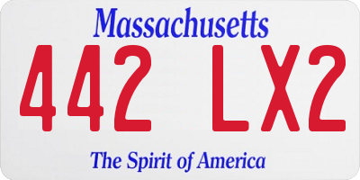 MA license plate 442LX2
