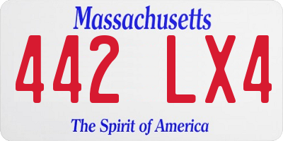 MA license plate 442LX4