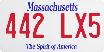 MA license plate 442LX5