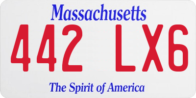 MA license plate 442LX6