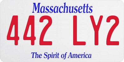 MA license plate 442LY2