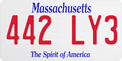 MA license plate 442LY3
