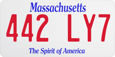 MA license plate 442LY7