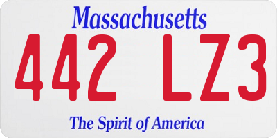 MA license plate 442LZ3
