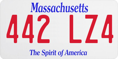 MA license plate 442LZ4