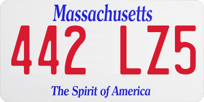 MA license plate 442LZ5