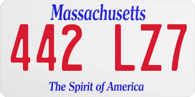 MA license plate 442LZ7