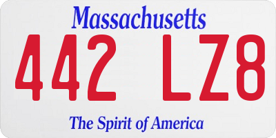 MA license plate 442LZ8