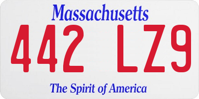 MA license plate 442LZ9