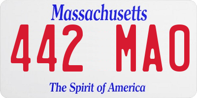 MA license plate 442MA0