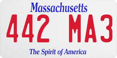 MA license plate 442MA3