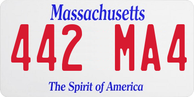 MA license plate 442MA4