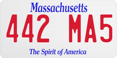MA license plate 442MA5