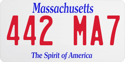 MA license plate 442MA7