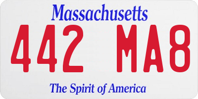 MA license plate 442MA8