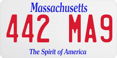 MA license plate 442MA9