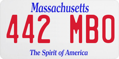 MA license plate 442MB0
