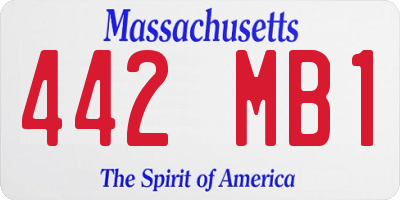 MA license plate 442MB1