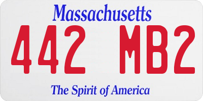 MA license plate 442MB2