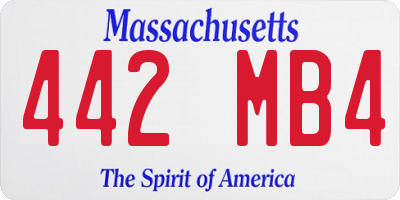 MA license plate 442MB4