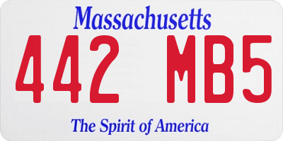 MA license plate 442MB5
