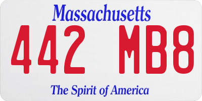 MA license plate 442MB8