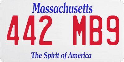 MA license plate 442MB9