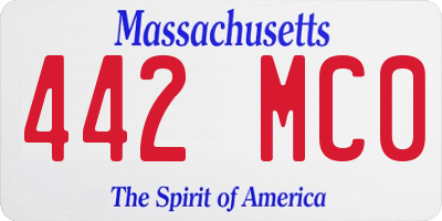 MA license plate 442MC0