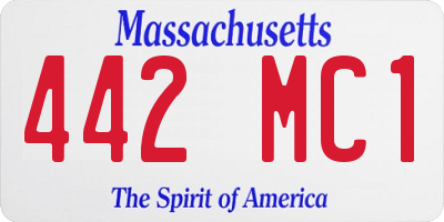 MA license plate 442MC1