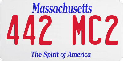 MA license plate 442MC2