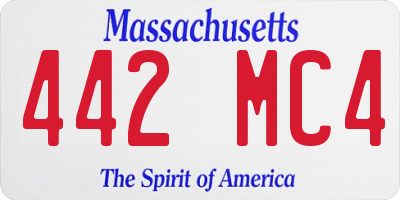 MA license plate 442MC4