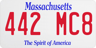 MA license plate 442MC8