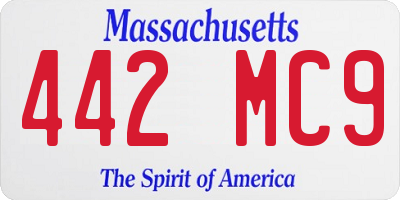 MA license plate 442MC9