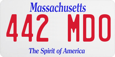 MA license plate 442MD0