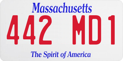 MA license plate 442MD1
