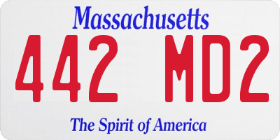 MA license plate 442MD2