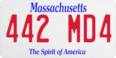 MA license plate 442MD4