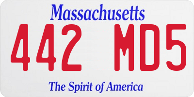 MA license plate 442MD5