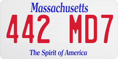 MA license plate 442MD7