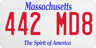 MA license plate 442MD8